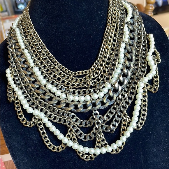 BaubleBar Gold and Cream Statement Necklace - Picture 4 of 4